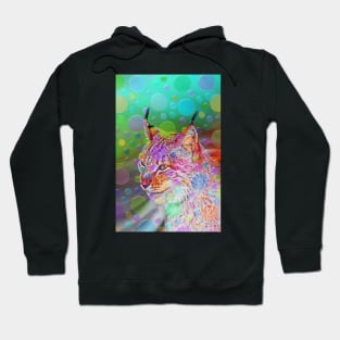 Smiling, colorful lynx - abstract Hoodie